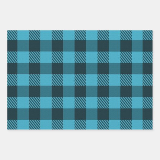 Niedliche Büffel-karierte Wrapping Paper Sheets Geschenkpapier Set (Vorderseite)