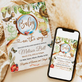 Niedliche Bug & Raupe Kinderdusche Einladung