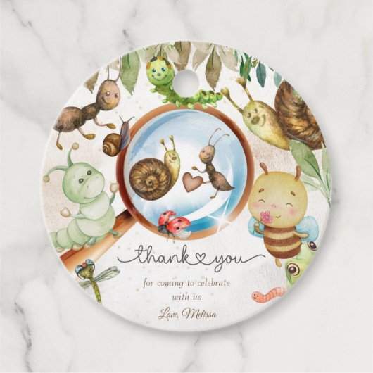 Niedliche Bug & Raupe Kinderdusche Geschenkanhänger (Vorderseite)