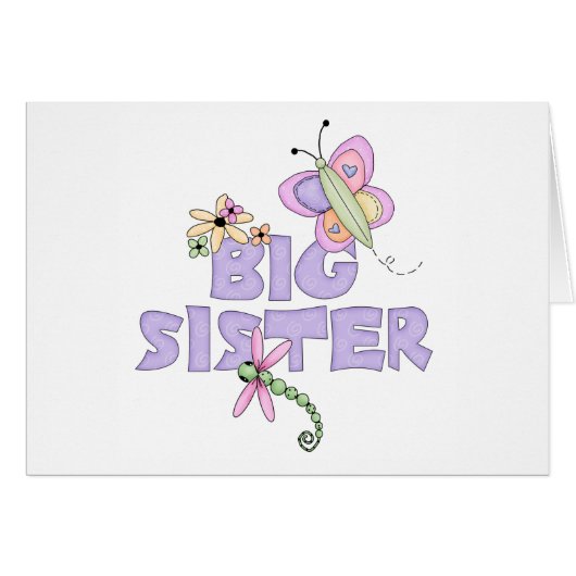 Niedliche Bugs Big Sister Blank Card (Vorderseite (Horizontal))