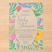 Niedliche Bugs & Blume Frühjahr- & SommerBaby-Dusc Acryleinladungen (Vorderseite)