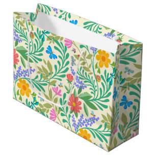 Niedliche Bugs Funny Floral Spring Summer Pastel G Große Geschenktüte