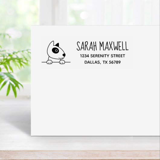 Niedliche Bull Terrier Dog Pet Adresse Gummistempel