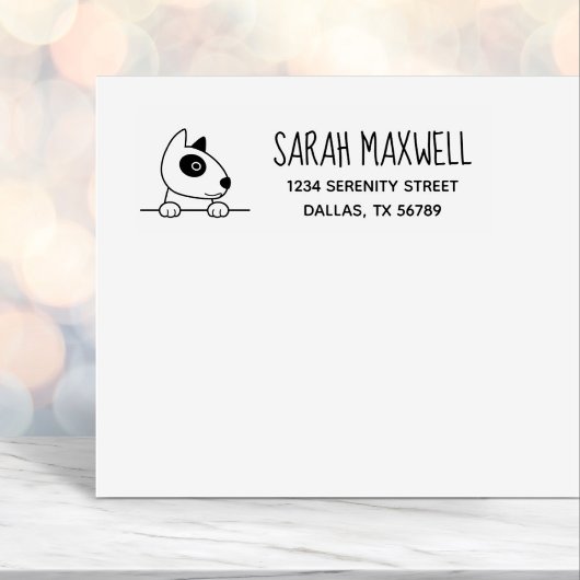 Niedliche Bull Terrier Dog Pet Adresse Permastempel