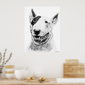 Niedliche Bull Terrier Hundekunst Poster (Küche)