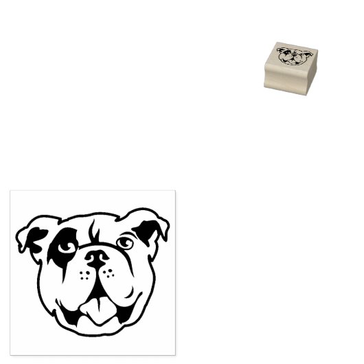 Niedliche Bulldog-Briefmarke Gummistempel (Stempel)