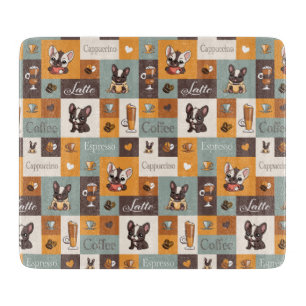 Niedliche Bulldog-Kaffee-Liebe Schneidebrett