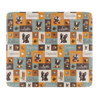 Niedliche Bulldog-Kaffee-Liebe Schneidebrett