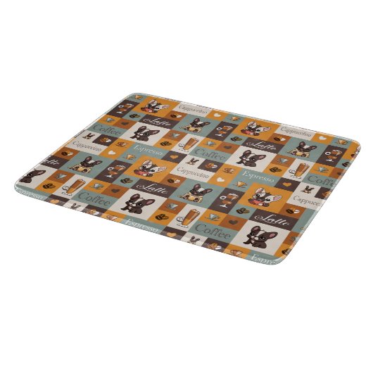Niedliche Bulldog-Kaffee-Liebe Schneidebrett (Ecke)