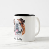 Niedliche Bulldog-Tasse Zweifarbige Tasse (VorderseiteRechts)