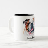 Niedliche Bulldog-Tasse Zweifarbige Tasse (Vorderseite Links)