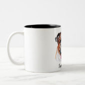 Niedliche Bulldog-Tasse Zweifarbige Tasse (Links)