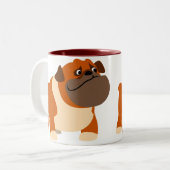 Niedliche Bulldog-Tasse Zweifarbige Tasse (Vorderseite Links)