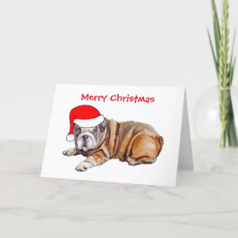 Niedliche Bulldog-Weihnachtsmannmütze Weihnachten
