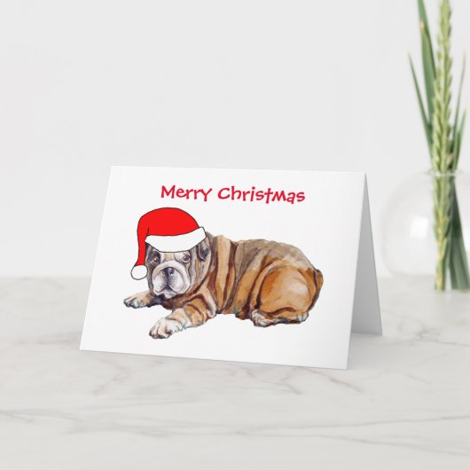 Niedliche Bulldog-Weihnachtsmannmütze Weihnachten (Vorderseite)
