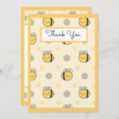 Niedliche Bumble Bee Boy Girl Babydusche Dankeskarte (Vorne/Hinten)