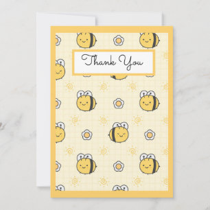 Niedliche Bumble Bee Boy Girl Babydusche Dankeskarte