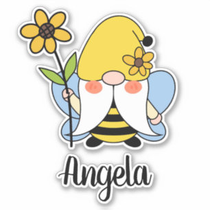 Niedliche Bumble Bee Gnome Sticker