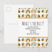Niedliche Bumble Bee Pattern Babydusche Save the D Einladungspostkarte (Vorne/Hinten)