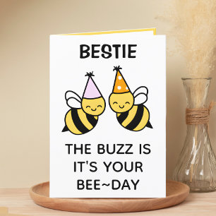 Niedliche Bumblebee Bee Best Friend Happy Birthday Dankeskarte