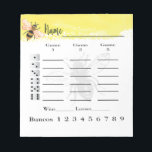 Niedliche Bunco Score Sheets Notizblock<br><div class="desc">Niedliches Bienenthema in gelb und schwarz Farbe schafft einen wunderbaren Bunco oder Bunko Notizblock. Ideal für die Damen der Königin Bienen,  die das Bunco-Spiel abends Party genießen. Ideal für Frühlings- und Sommerzeitthemen oder ganzjährig.</div>