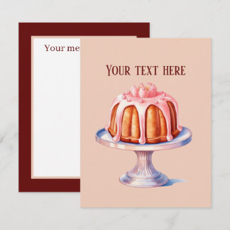 Niedliche Bundt cake-Addition Mitteilungskarte