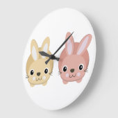 Niedliche Bunne Große Wanduhr (Winkel)