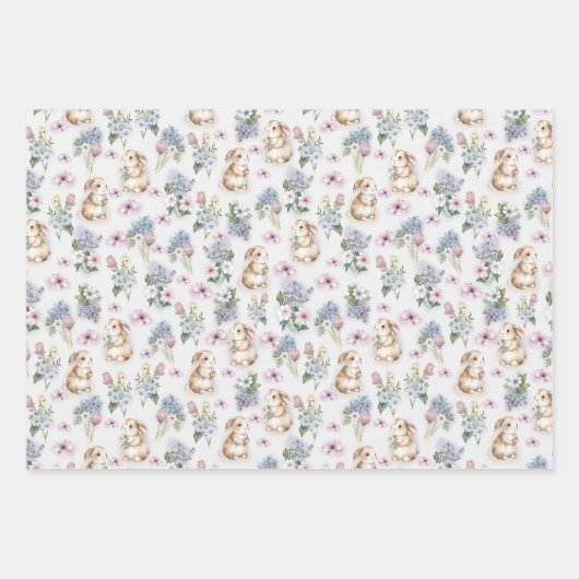 NIEDLICHE BUNNIEN OSTERN GESCHENKPAPIER SET (Vorderseite)