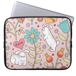 Niedliche Bunnies: Adorable, nahtlose Armkugel. Laptopschutzhülle
