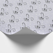 Niedliche Bunnies auf Polka-Punkten Geschenkpapier (Ecke)