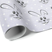 Niedliche Bunnies auf Polka-Punkten Geschenkpapier (Rolleneckpunkt)