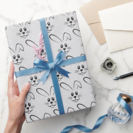 Niedliche Bunnies auf Polka-Punkten Geschenkpapier