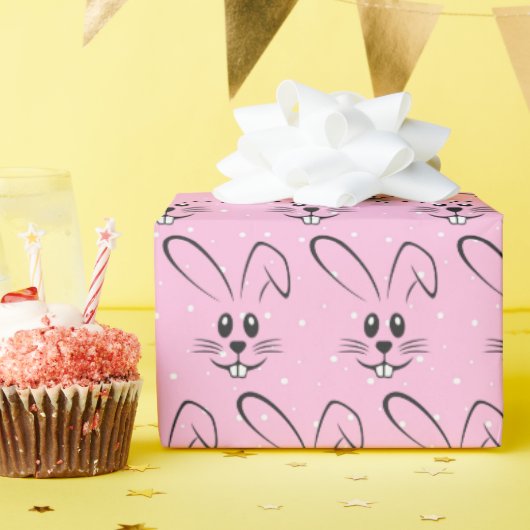 Niedliche Bunnies auf Polka-Punkten Geschenkpapier (Geburtstagsparty)