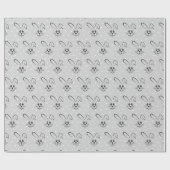 Niedliche Bunnies auf Polka-Punkten Geschenkpapier (Flach)