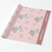 Niedliche Bunnies auf rosa Valentinstag Muster Geschenkpapier (Ungerollt)