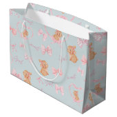 Niedliche Bunnies & Bows Minzbeutel Große Geschenktüte (Rückseite Schrägansicht)