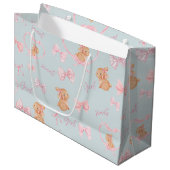 Niedliche Bunnies & Bows Minzbeutel Große Geschenktüte (Vorderseite Schrägansicht)