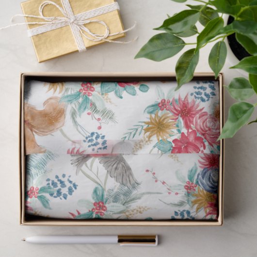 Niedliche Bunnies & Eichhörnchen Weihnachtszittel Seidenpapier (Geschenk)