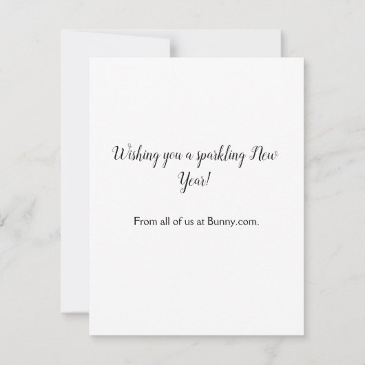 Niedliche Bunnies feiern das neue Jahr mit Champag Mitteilungskarte (Rückseite)