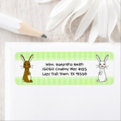 Niedliche Bunnies Green Strip Rücksendeadressen-Au (Insitu)