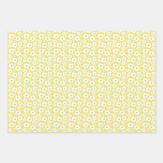 Niedliche Bunnies mit Blume in Pastellfarben Geschenkpapier Set (Vorderseite 3)