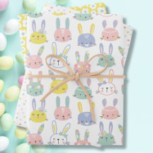 Niedliche Bunnies mit Blume in Pastellfarben