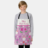 Niedliche Bunnies mit Blume Koch in der Ausbildung Schürze (Getragen)