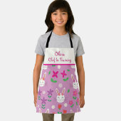 Niedliche Bunnies mit Blume Koch in der Ausbildung Schürze (Insitu)