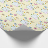 Niedliche Bunnies mit Daisies und Schmetterlingsmu Geschenkpapier (Ecke)