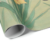 Niedliche Bunnies mit düsteren Blume Antikes Oster Geschenkpapier (Rolleneckpunkt)