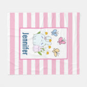 Niedliche Bunnies mit Frühlingsmessen und Schmette Fleecedecke (Vorderseite (Horizontal))