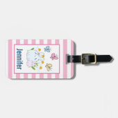 Niedliche Bunnies mit Frühlingsmessen und Schmette Gepäckanhänger (Vorderseite horizontal)