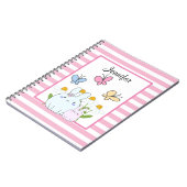 Niedliche Bunnies mit Frühlingsmessen und Schmette Notizblock (Linke Seite)