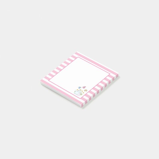 Niedliche Bunnies mit Frühlingsmessen und Schmette Post-it Klebezettel (angewinkelt)